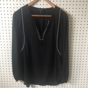 Jcrew Tassel Trim Blouse